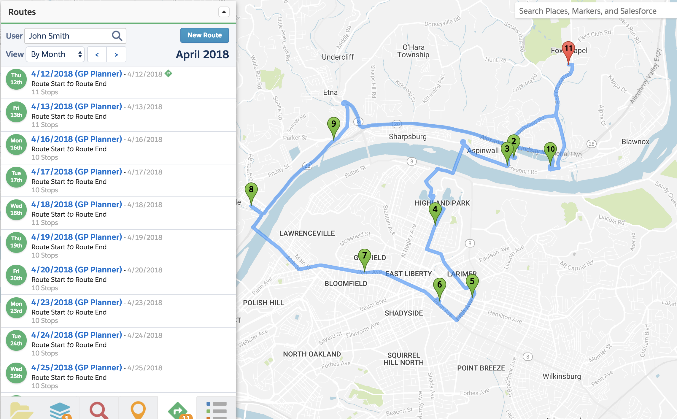route planner geopointe