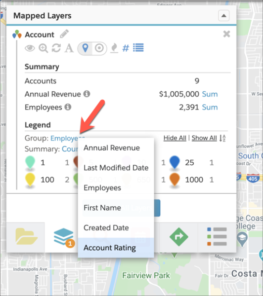 March 2020 Release screenshot example of mapped layers