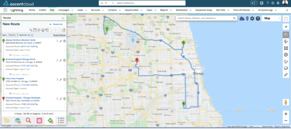 Territory Reassessment Trip Planning - routing route planner feature