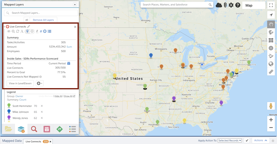 Geopointe LevelEleven Integrations - aggregate scorecard metrics data summaries