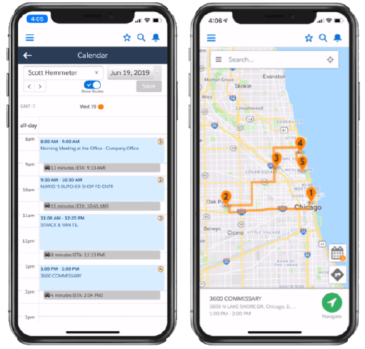 Calendar-Based Scheduling - mobile routing