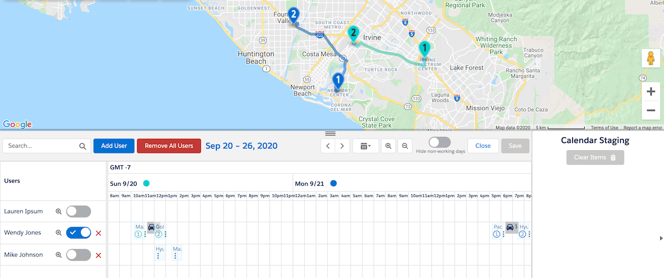 Calendar-Based Scheduling multiple calendar view sales manager